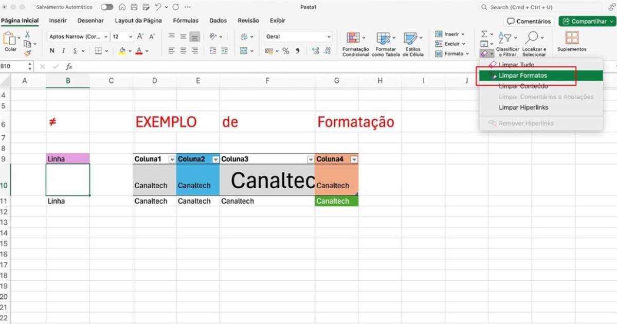 Como remover a formatação de uma tabela no Excel