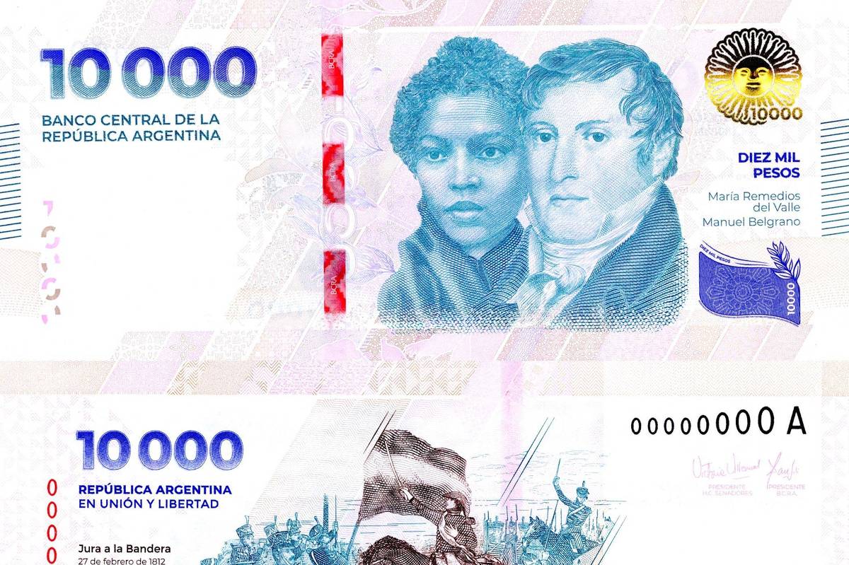 Argentina lança nota de 10 mil pesos com imagem de María Remedios del Valle