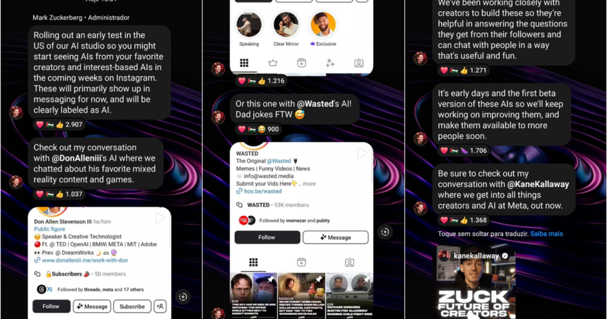 Criadores de conteúdo no Instagram testam nova ferramenta de chatbots