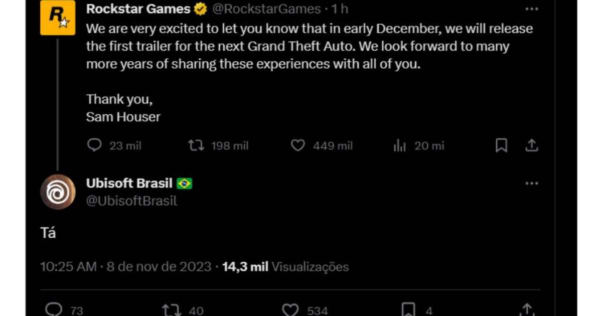 GTA VI: Anúncio do novo jogo quebra o recorde do Twitter - Combo