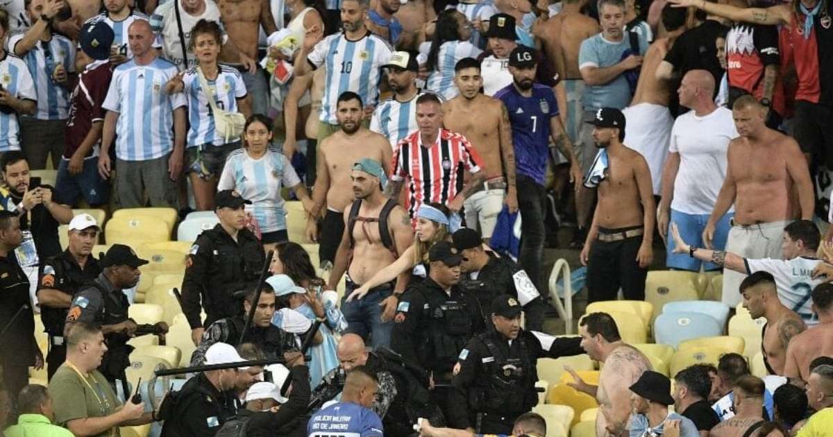 Brasil x Argentina: 8 torcedores são presos após briga no Maracanã